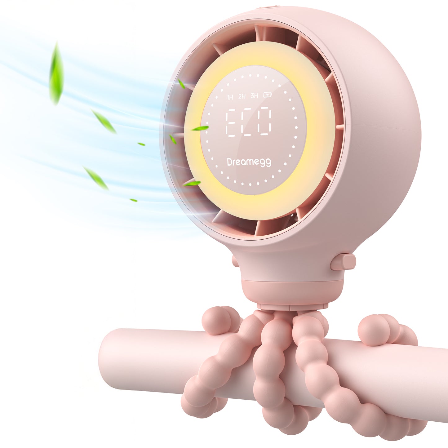 dreamegg portable fan cooling stroller fan for baby, 4000mah usb rechargeable for travel