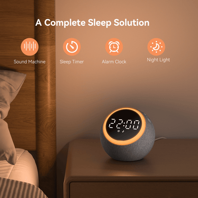 Dreamegg Sound Machine for Sleep, White Noise Machine with Alarm Clocks for Bedrooms, Gray