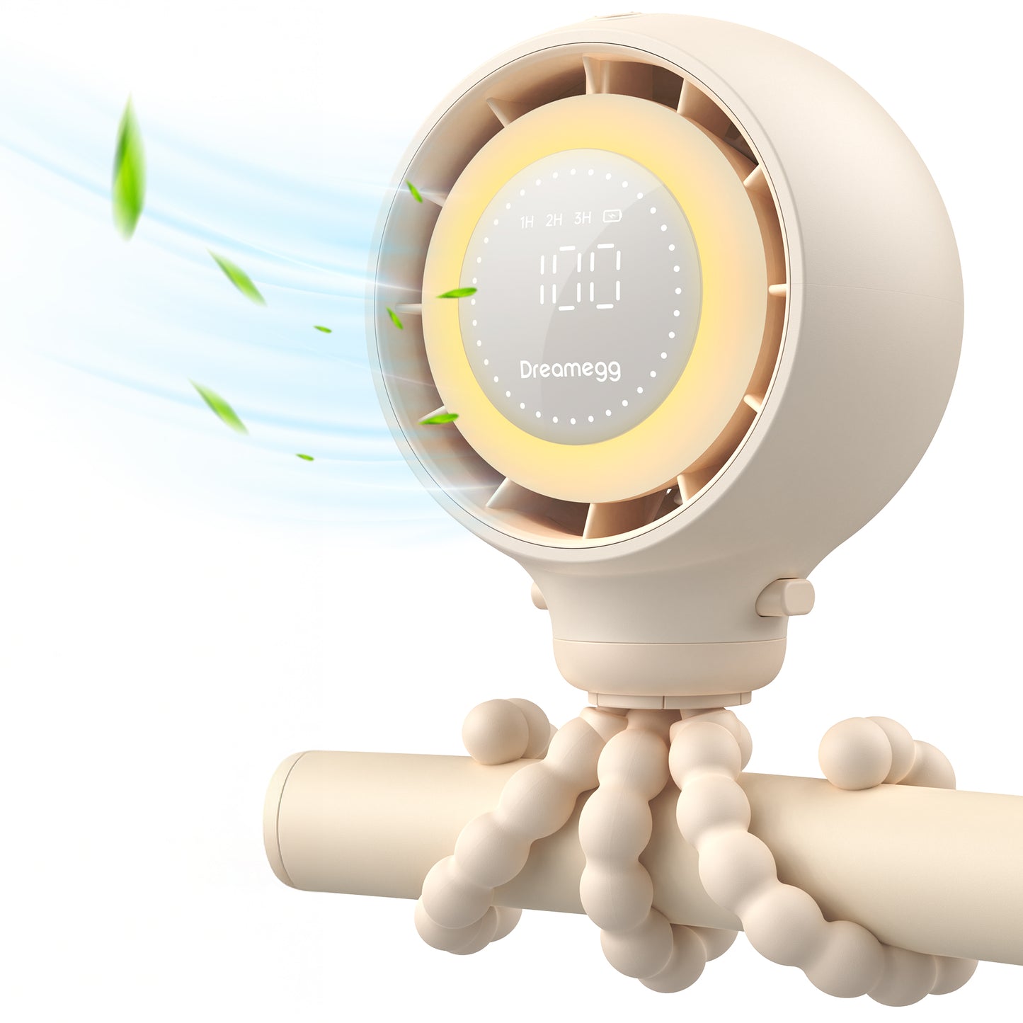 dreamegg portable fan cooling stroller fan for baby, 4000mah usb rechargeable for travel