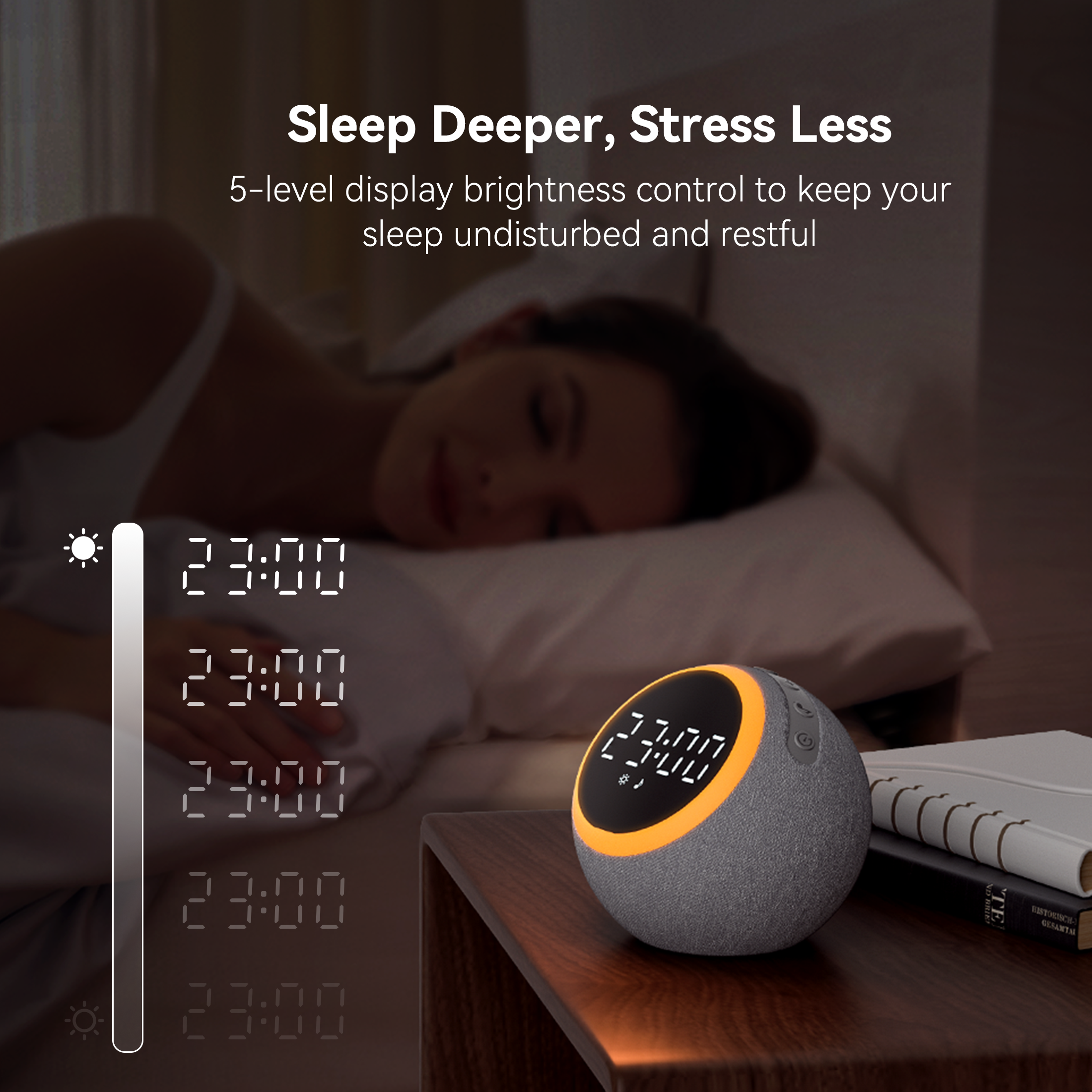 Dreamegg Sound Machine for Sleep, White Noise Machine with Alarm Clocks for Bedrooms, Gray
