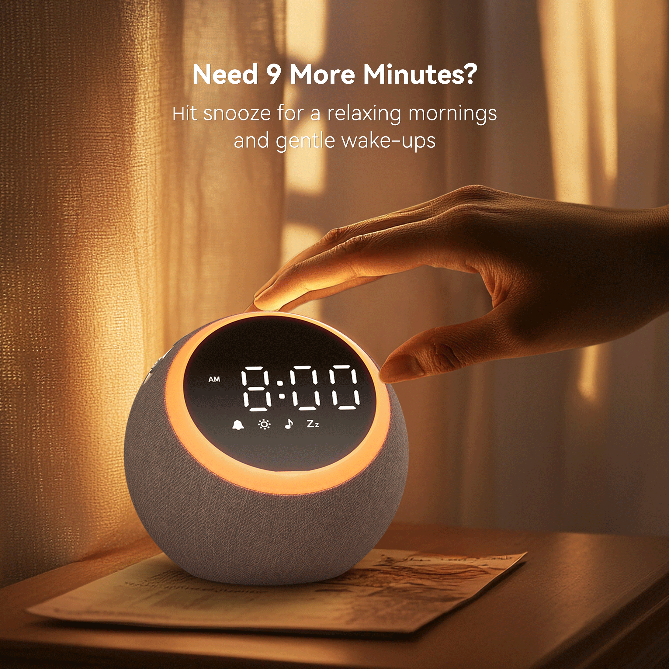 Dreamegg Sound Machine for Sleep, White Noise Machine with Alarm Clocks for Bedrooms, Gray