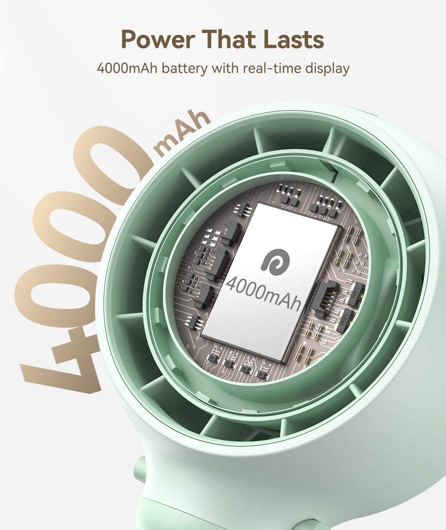 dreamegg portable fan cooling stroller fan for baby, 4000mah usb rechargeable for travel