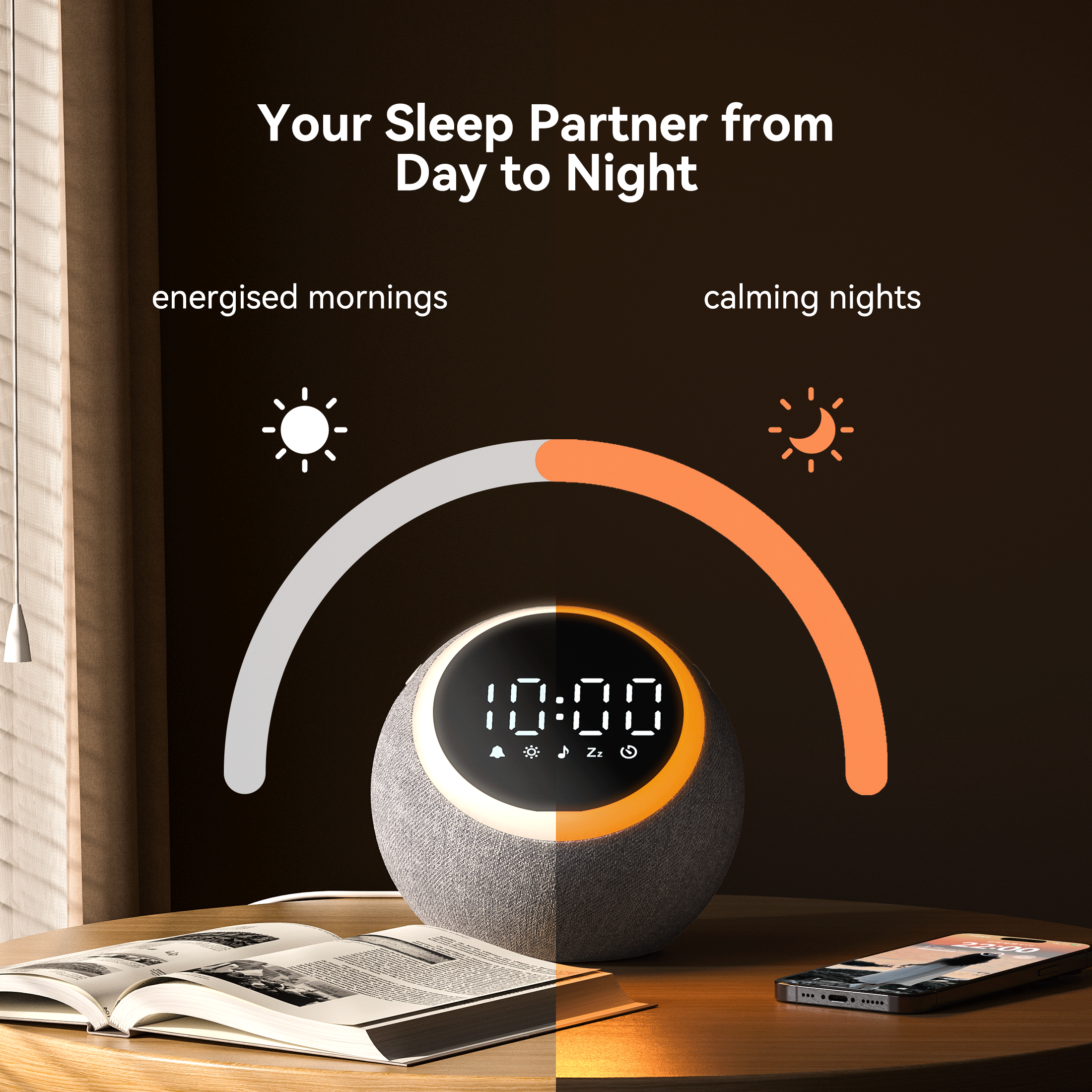Dreamegg Sound Machine for Sleep, White Noise Machine with Alarm Clocks for Bedrooms, Gray