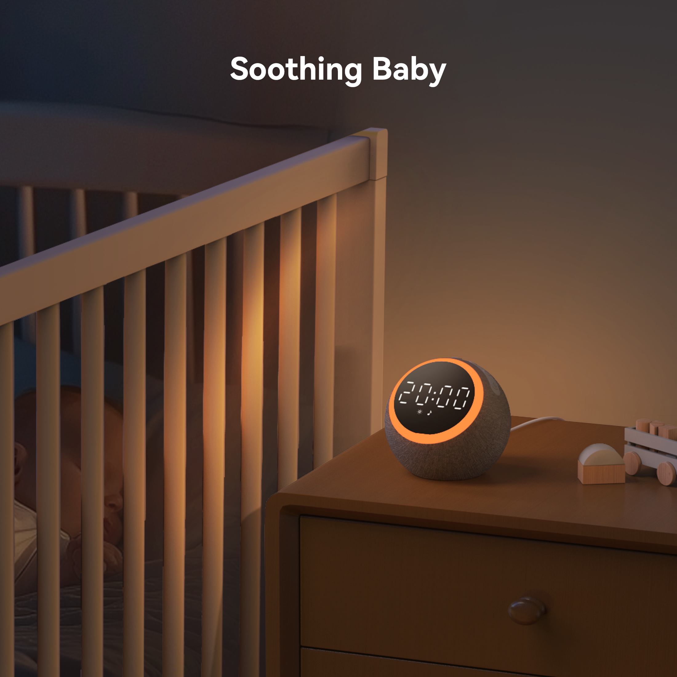 Dreamegg Sound Machine for Sleep, White Noise Machine with Alarm Clocks for Bedrooms, Gray