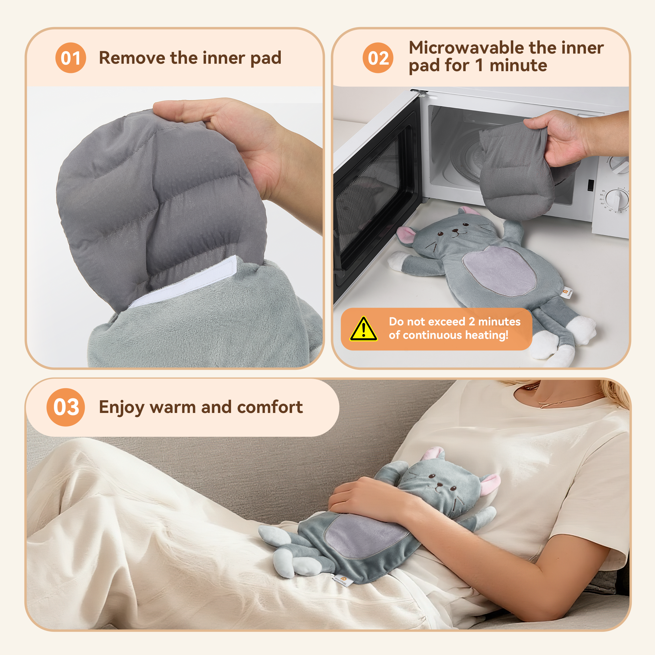 Dreamegg Heating Pad for Period Cramps Relief, Microwavable Heating Pads