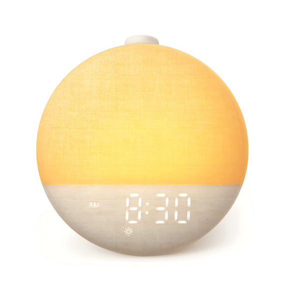 Dreamegg Sunrise Alarm Clock, White Sound Machine, 29 Sleep Sounds,Wake Up Light Alarm Clock for Adults,Kids Bedrooms, Wooden